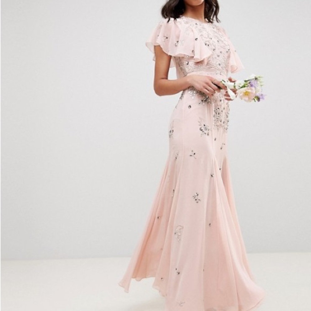 ASOS Blush Maxi Dress with Embellishments